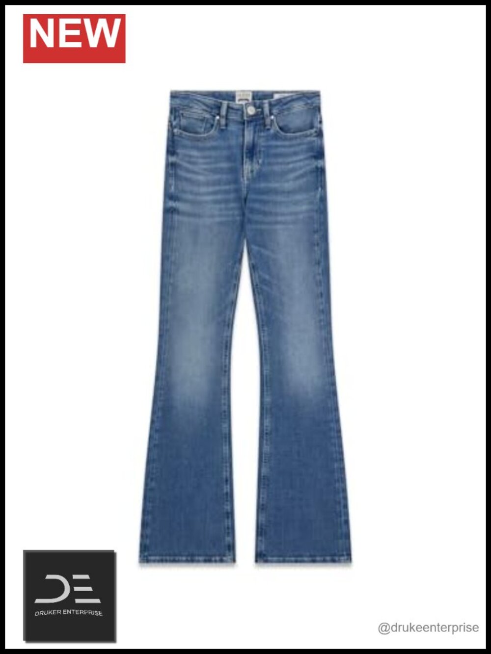 High Rise Stretch Denim Flare Jeans with Bootcut Silhouette